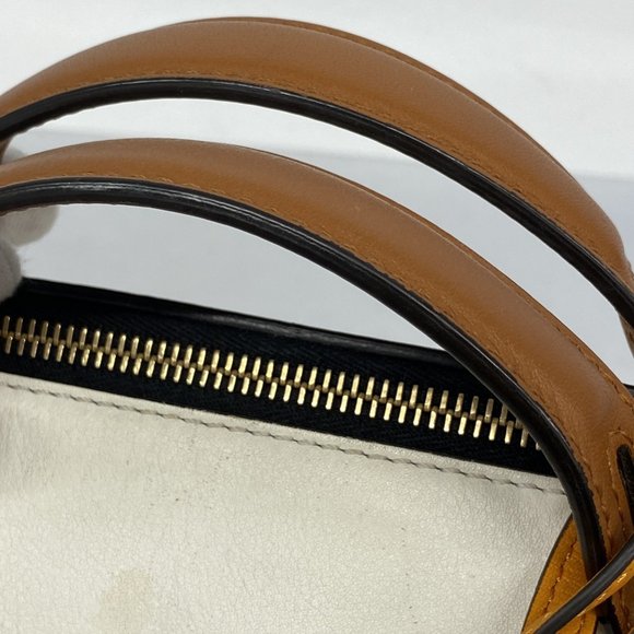 Fendi By the Way Leather Handbag in White, Brown, and Orange for Women - Picture 9 of 12